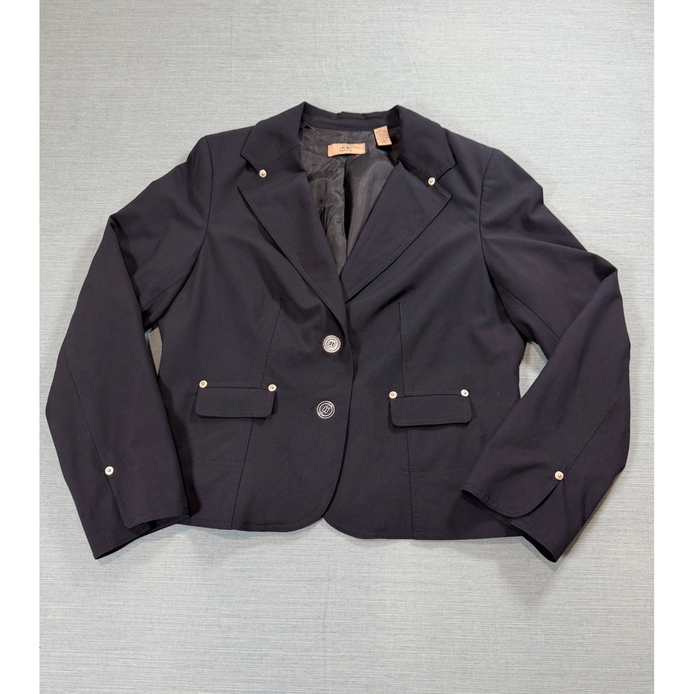 i.e. Petite Blazer Women 16P Navy Blue Excellent Two Button Stud Detail